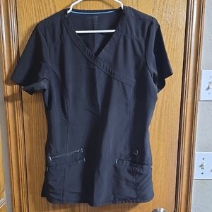 Scrubstar Black Short Sleeve Top with Pockets